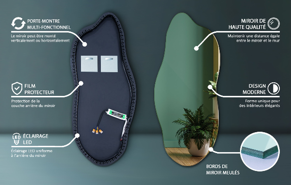 Espejo original con luz led 45x100 cm