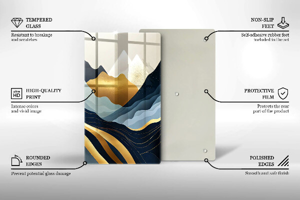 De vidrio templado Montañas abstractas