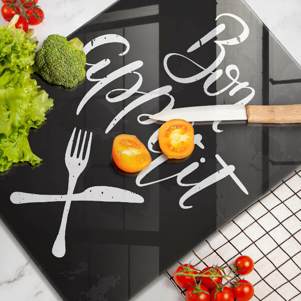 De vidrio templado Inscripción de Bon appetit