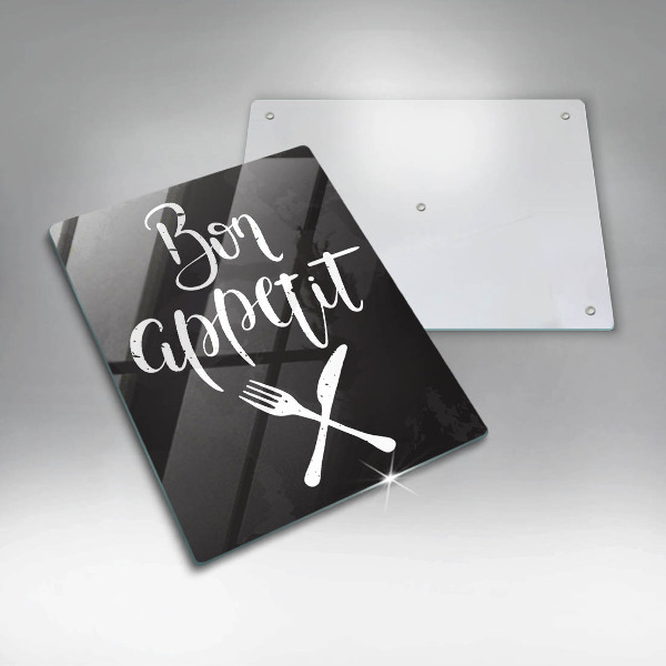 De vidrio templado Inscripción de Bon appetit