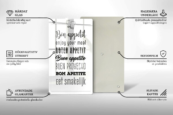 De vidrio templado Inscripción de cocina diciendo