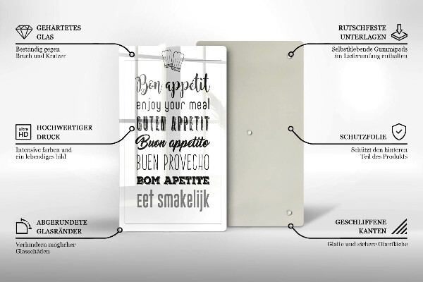 De vidrio templado Inscripción de cocina diciendo