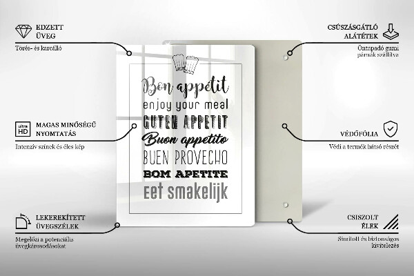 De vidrio templado Inscripción de cocina diciendo