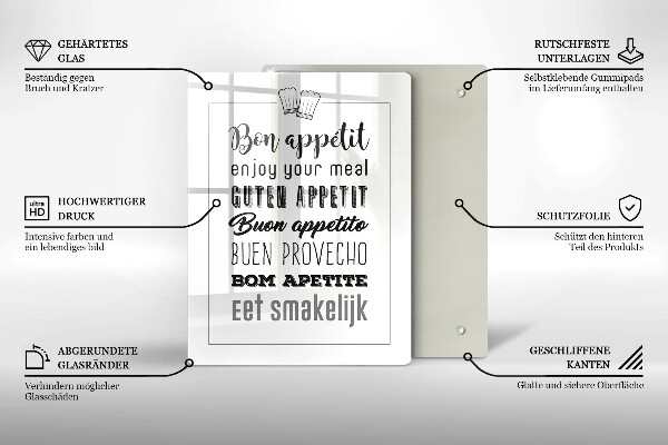 De vidrio templado Inscripción de cocina diciendo