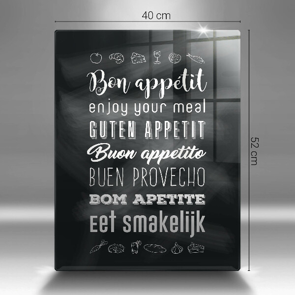 De vidrio templado Inscripción de cocina diciendo