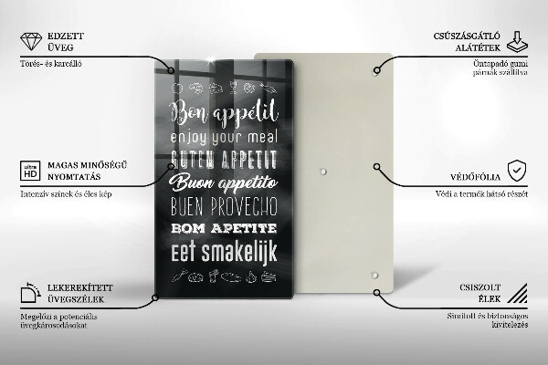 De vidrio templado Inscripción de cocina diciendo