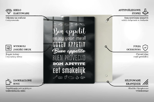 De vidrio templado Inscripción de cocina diciendo