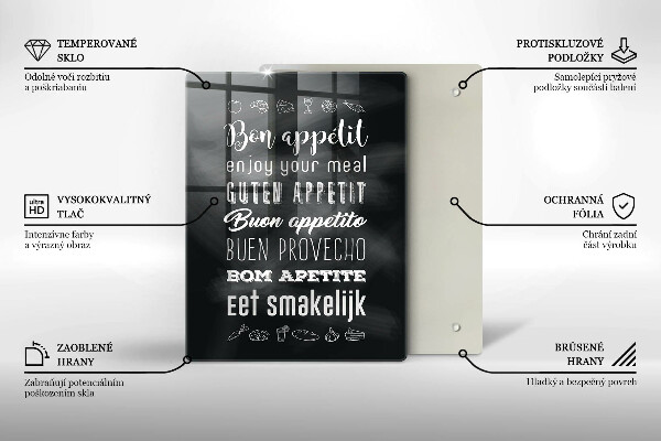 De vidrio templado Inscripción de cocina diciendo