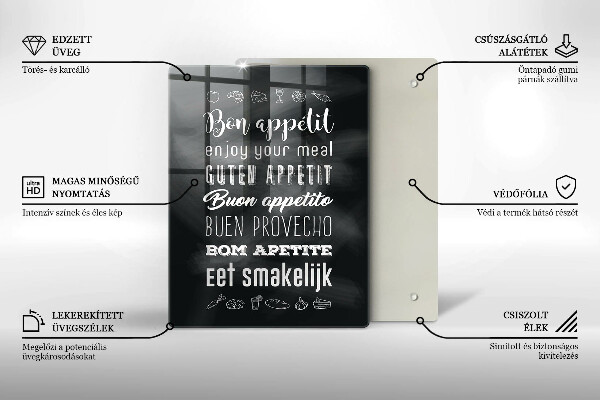 De vidrio templado Inscripción de cocina diciendo