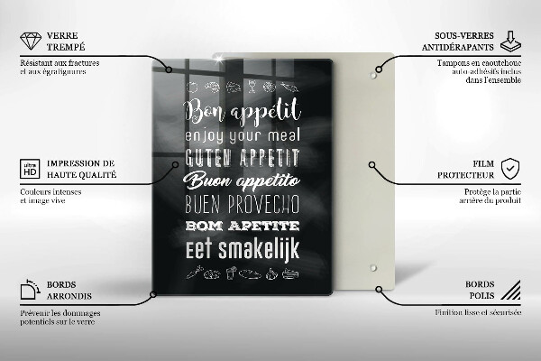 De vidrio templado Inscripción de cocina diciendo