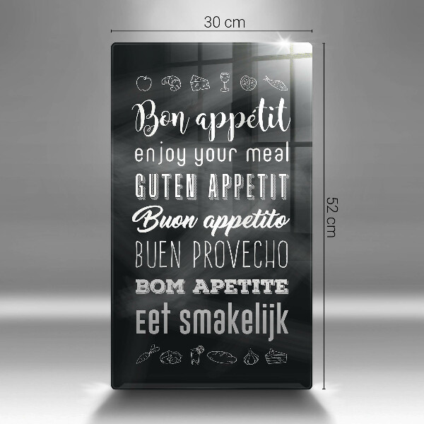 De vidrio templado Inscripción de cocina diciendo