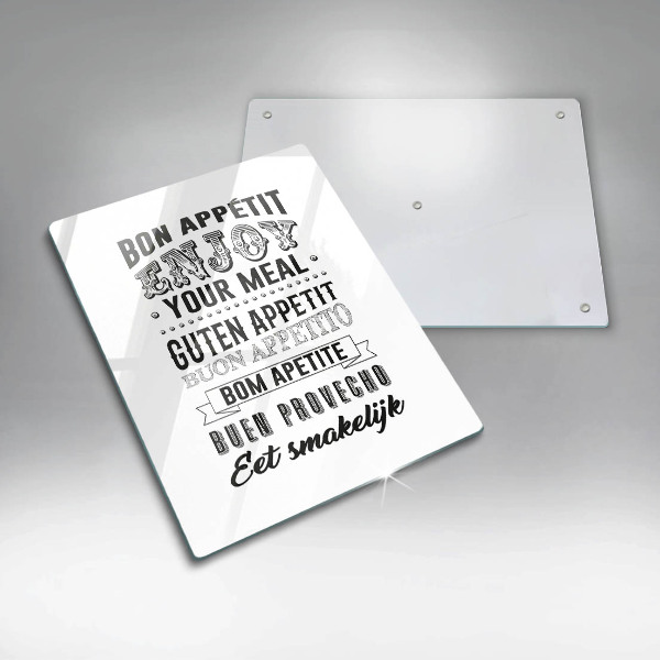 De vidrio templado Inscripción para la cocina frase