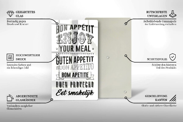 De vidrio templado Inscripción para la cocina frase