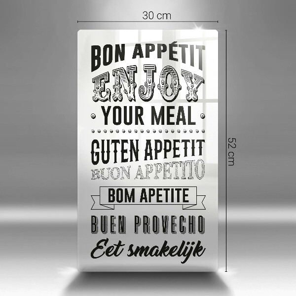 De vidrio templado Inscripción para la cocina frase