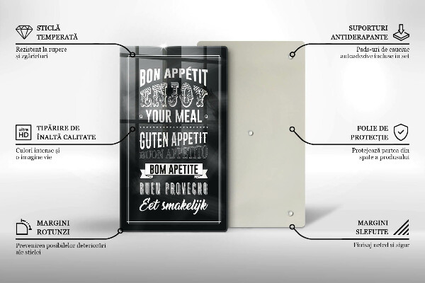 De vidrio templado Inscripción para la cocina frase