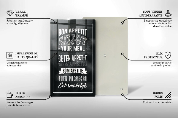 De vidrio templado Inscripción para la cocina frase