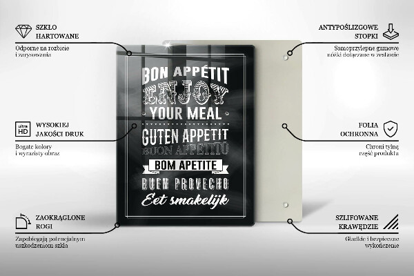 De vidrio templado Inscripción para la cocina frase