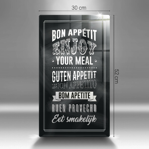 De vidrio templado Inscripción para la cocina frase