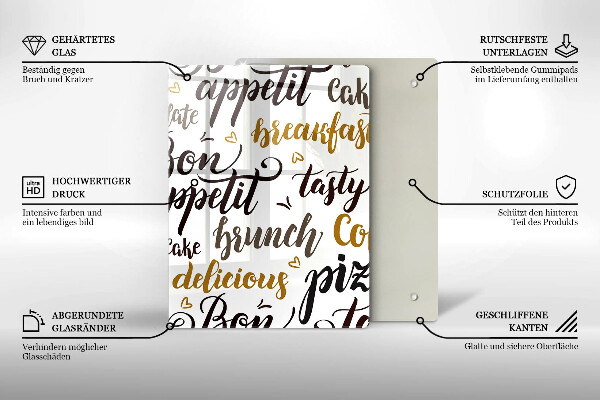 De vidrio templado Bon appetit