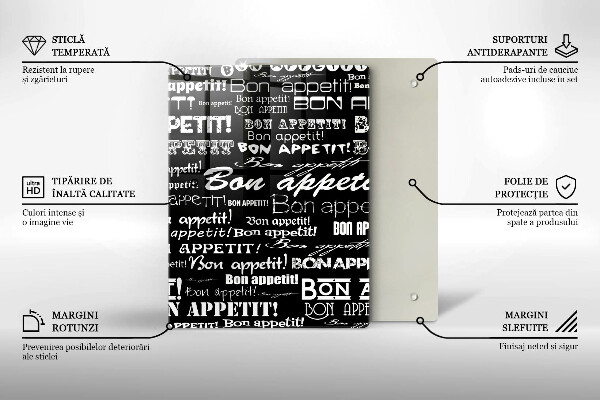 De vidrio templado Subtítulos de cocina Bon appetit