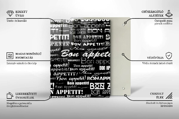 De vidrio templado Subtítulos de cocina Bon appetit