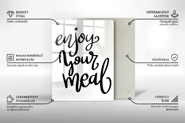 De vidrio templado Enjoy your meal