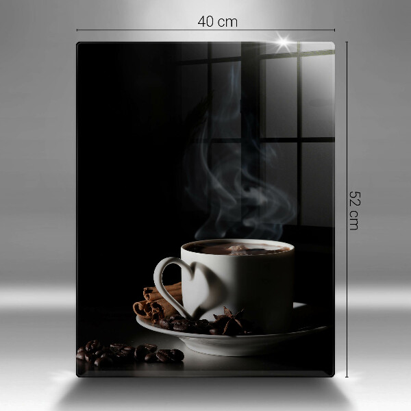 De vidrio templado Una taza de café caliente