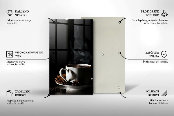 De vidrio templado Una taza de café caliente