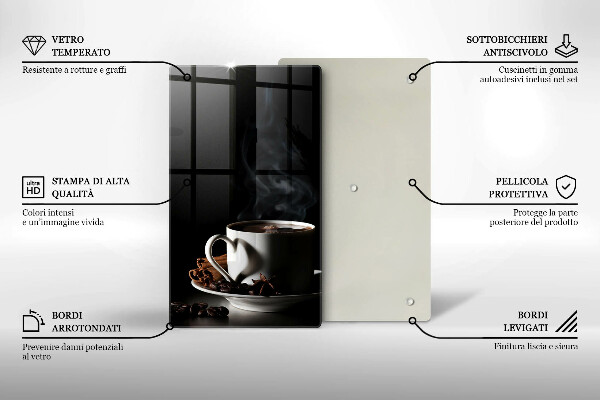 De vidrio templado Una taza de café caliente