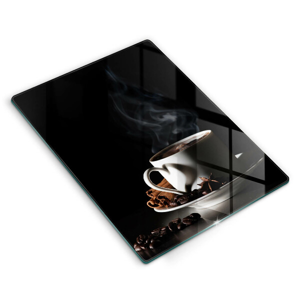 De vidrio templado Una taza de café caliente