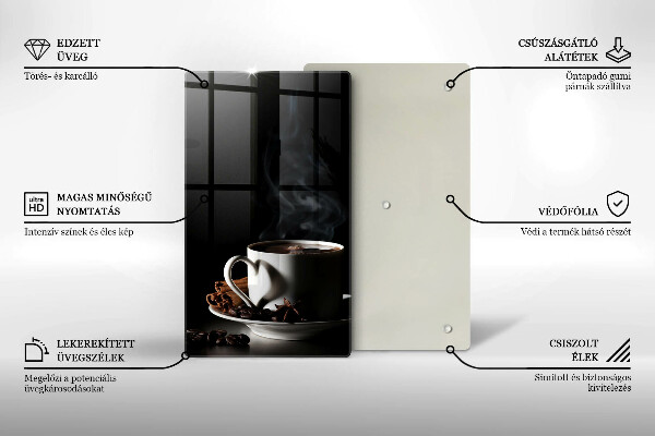 De vidrio templado Una taza de café caliente