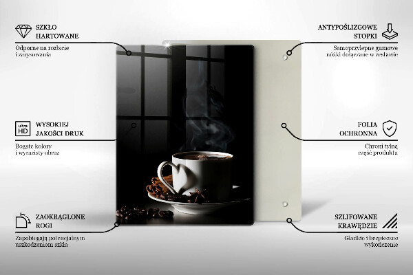 De vidrio templado Una taza de café caliente