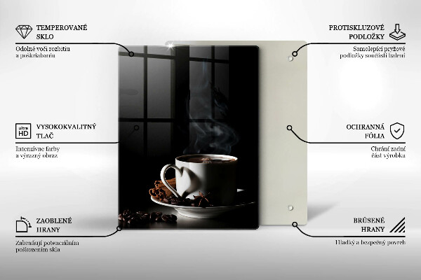 De vidrio templado Una taza de café caliente