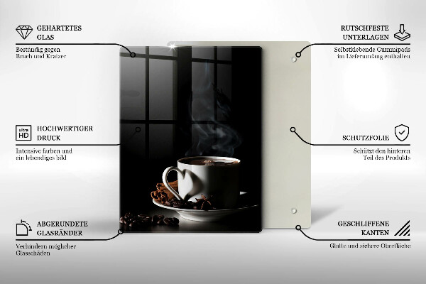 De vidrio templado Una taza de café caliente