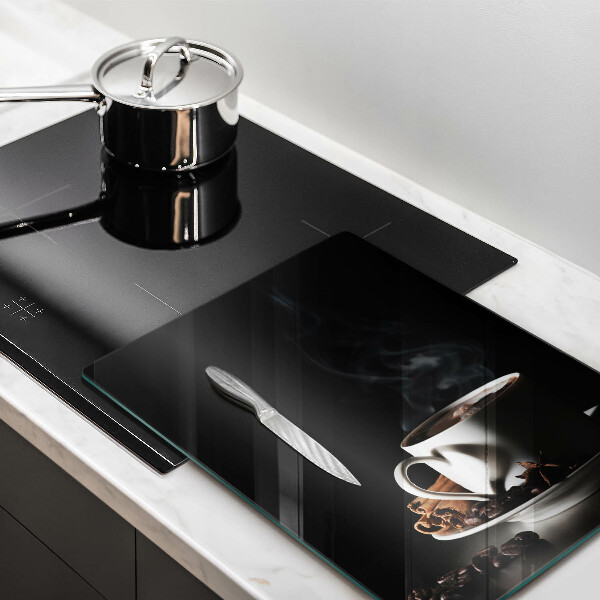 De vidrio templado Una taza de café caliente