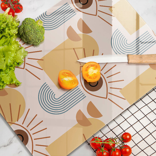 De vidrio templado Patrón de ojos boho