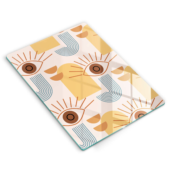 De vidrio templado Patrón de ojos boho