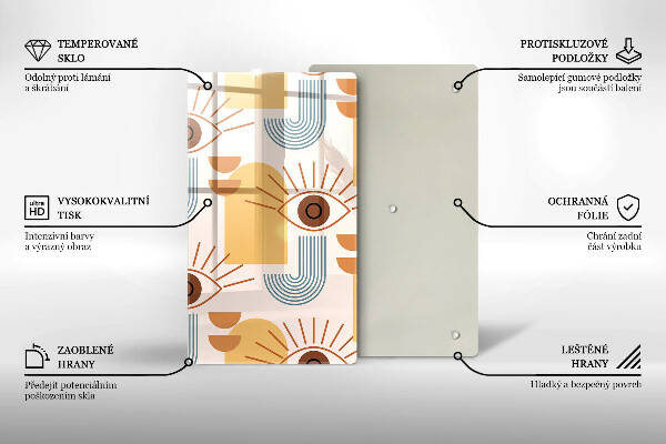 De vidrio templado Patrón de ojos boho