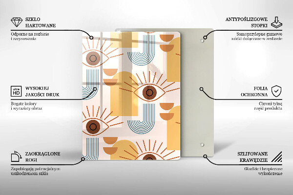 De vidrio templado Patrón de ojos boho