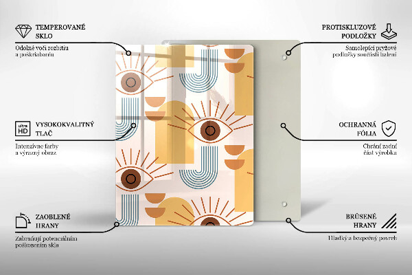 De vidrio templado Patrón de ojos boho