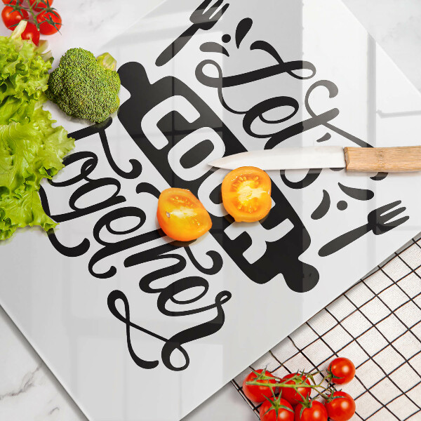 De vidrio templado Let's cook together