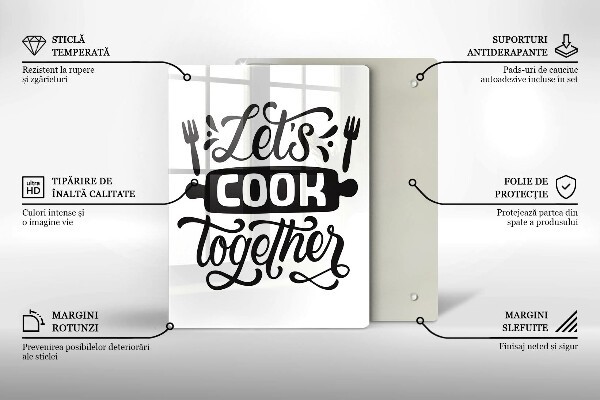 De vidrio templado Let's cook together