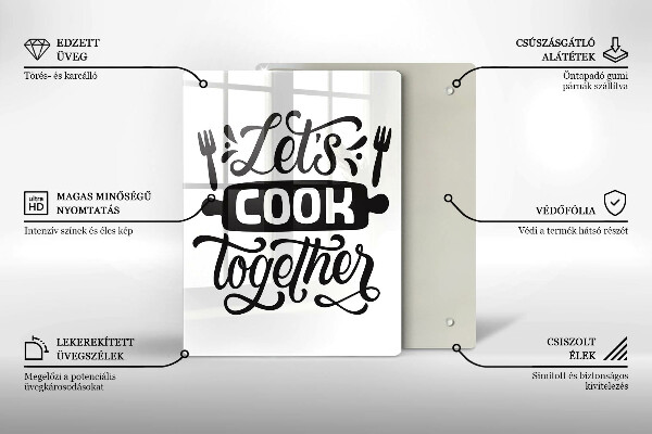 De vidrio templado Let's cook together