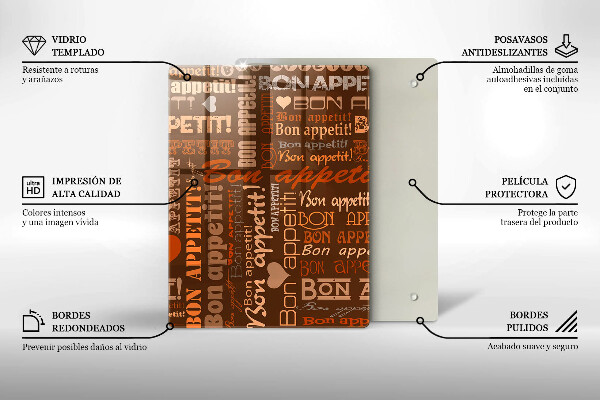 De vidrio templado Bon appetit
