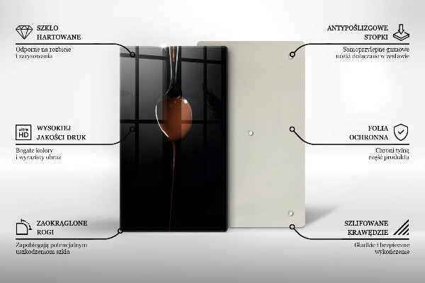 De vidrio templado una cucharada de chocolate