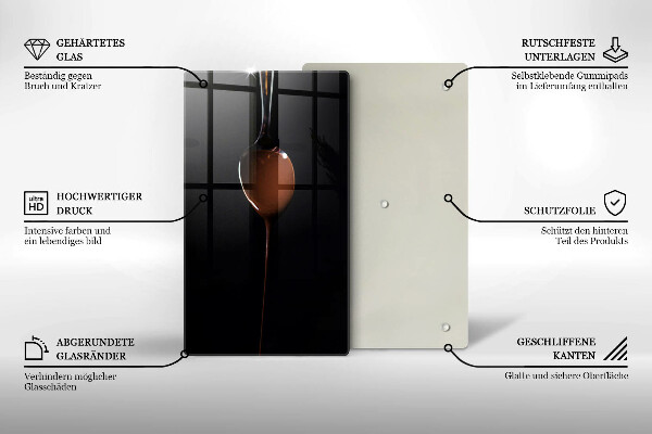 De vidrio templado una cucharada de chocolate