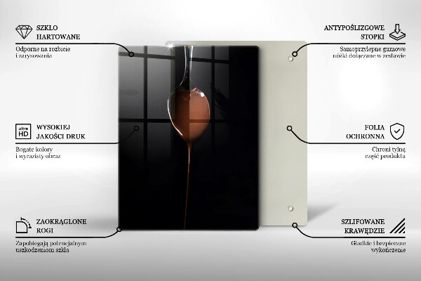 De vidrio templado una cucharada de chocolate
