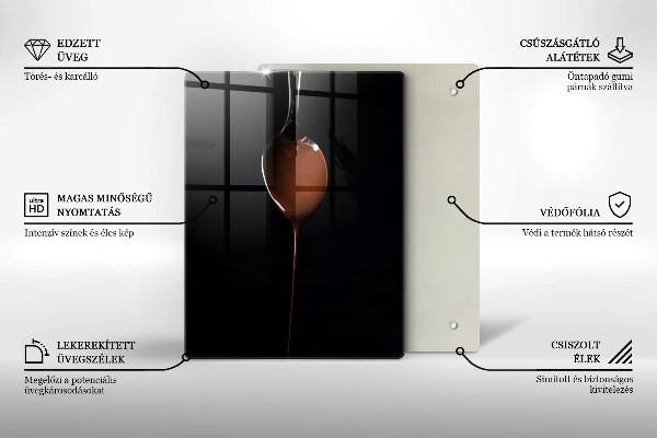 De vidrio templado una cucharada de chocolate