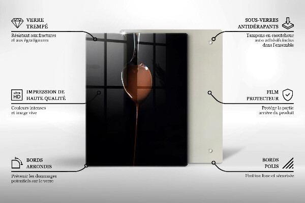 De vidrio templado una cucharada de chocolate