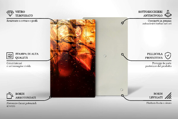 De vidrio templado Bebida de cola con hielo